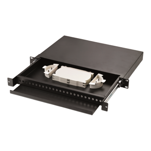 Кросс оптический LANMASTER 19" металлический, 1U на  24 адаптера FC, выдвижной